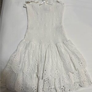 White Eyelet Tiered Summer Dress